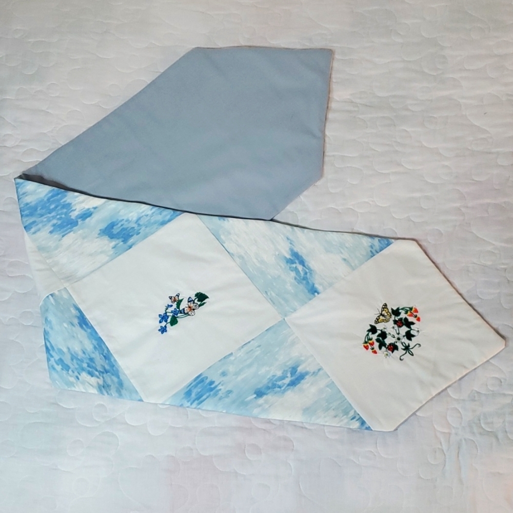 Handmade Butterfly Embroidered Table Runner